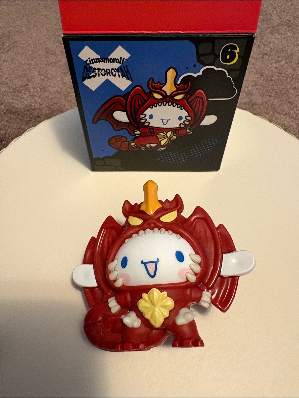 Sanrio Cinnamoroll Red Dragon Costume Figure with Yellow Accents